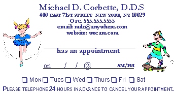 PA APPOINTMENT CARD 2