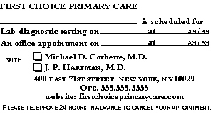 MA APPOINTMENT CARD 9
