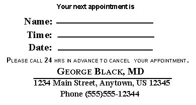 MA APPOINTMENT CARD 6